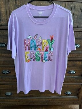 Kids 'Happy Easter' Graphic Tee - Lavender